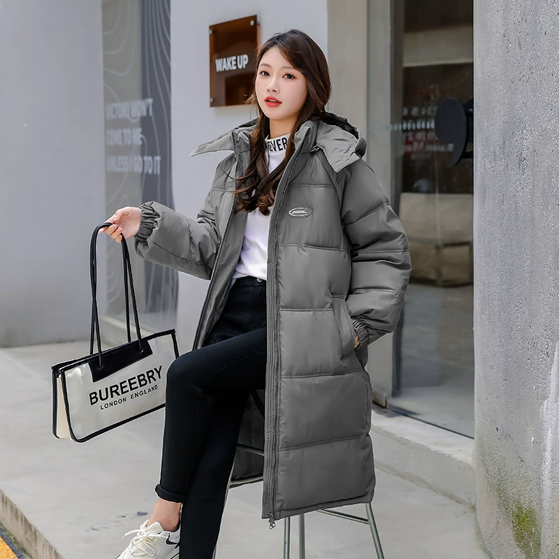 Модная хлопковая пуховая одежда с капюшоном до колен, женская новая зимняя свободная утолщенная куртка с хлопковой подкладкой, пальто, внешняя торговля, оригинальный заказ