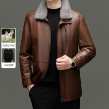 恒源祥冬季整貂内胆山羊皮夹克新品水貂领男士高端山羊皮外套潮