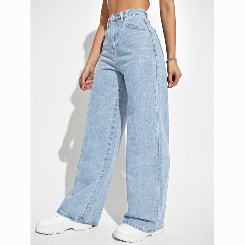 2026 New Style European, American, and Southeast Asian Hot-Selling High-Waisted Jeans for Women, Spring and Summer High-Waisted Fashionable Versatile Wide-Leg Pants 2026 New Style European, American, and Southeast Asian Hot-Selling High-Waisted Jeans for Women, Spring and Summer High-Waisted Fashionable Versatile Wide-Leg Pants