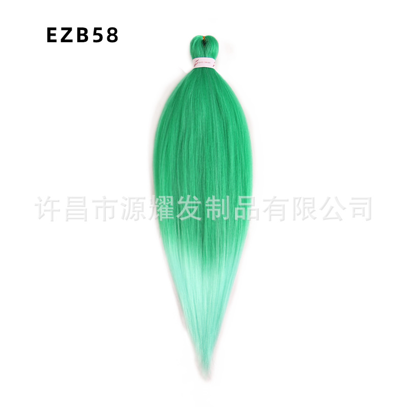 Peluca EZ cabello esponjoso y suave de fibra química trenza grande 26 pulgadas 90g pvc bicolor retardante de llama seda de baja temperatura trenza grande