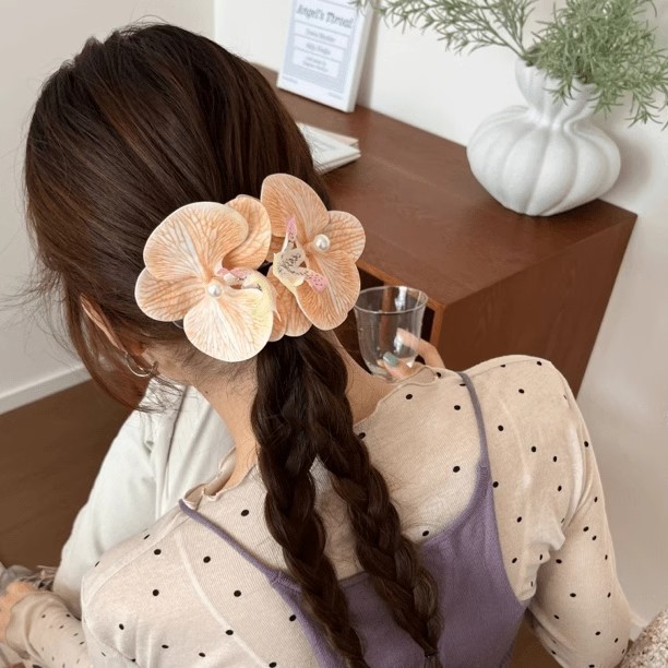 夏の花のヘアピン、サイドクリップ、耳後ろのヘアピン、女性用新作ヘアアクセサリー、造花ヘアアクセサリー、海辺のヘアアクセサリー|undefined