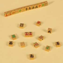 s925纯银镀金珐琅彩麻将牌配件diy转运珠隔珠十三幺手串配饰批发