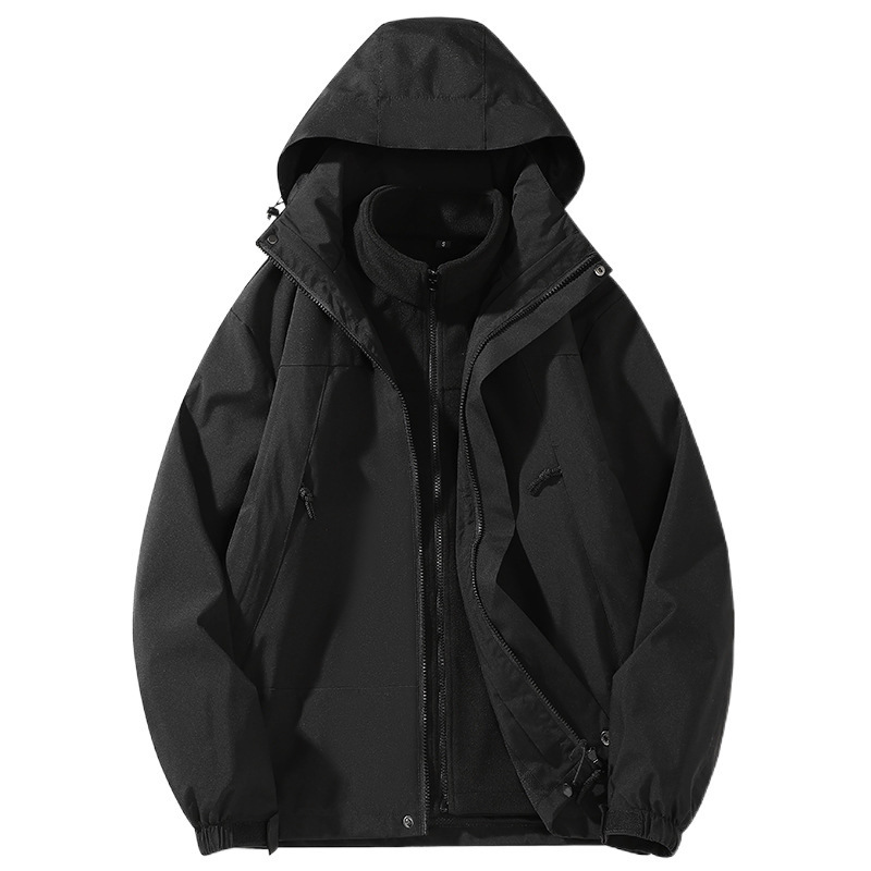 Ropa de asalto de otoño y invierno nueva pareja 3 en 1 pelusa gruesa calentamiento desmontable chaqueta deportiva casual