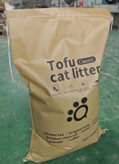 Tofu transfronterizo arena de gato aglomerado absorción de agua baja bolsa de polvo 10kg 20kg tofu arena de gato fábrica de origen al por mayor