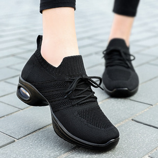 Dance Shoes for Women New Style Polyurethane Thick-Soled Lightweight Square Dance Shoes for Middle-Aged and Elderly Mothers Breathable Walking Shoes