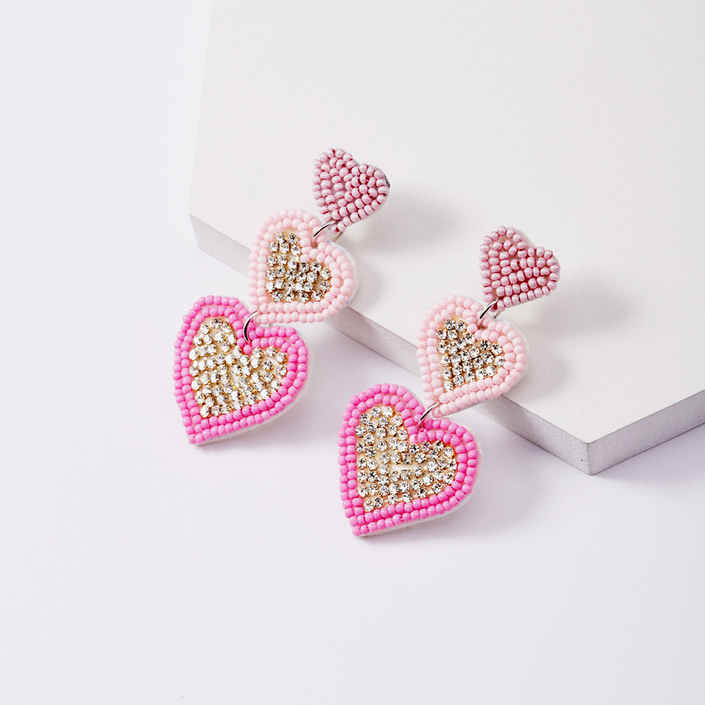 1 Pair Elegant Lady Letter Heart Shape Plastic Resin Drop Earrings display picture 6