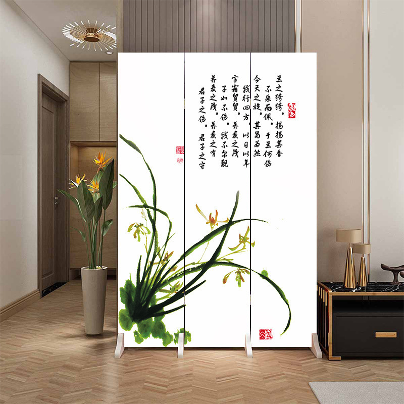 Fábrica directa de entrada doméstica china en la puerta frente a la partición de la sala de estar de la oficina del dormitorio cubierta plegable móvil