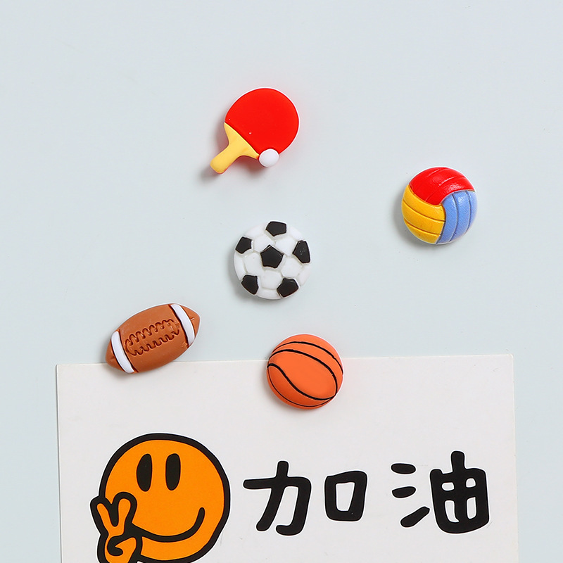 模擬卓球バスケットボール樹脂冷蔵庫ステッカーキッチン家具磁気ステッカー白黒バージョン写真装飾強力な磁気ステッカー|undefined