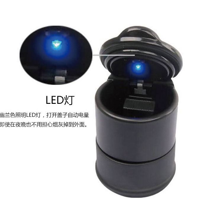 Cenicero del coche con luz LED para Cenicero del coche luz nocturna creativa 4S resistente a altas temperaturas Cenicero universal con tapa