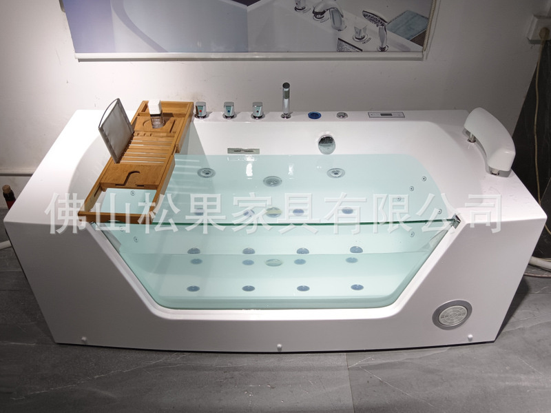 Foshan pine cone. SG bathroom-non-artificial stone bubble bathtub homestay massage bathtub with constant temperature large glass Horn