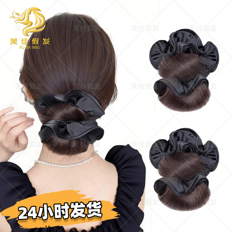New Low Bun Hairpiece Claw Clip for Women, Bun Hair Tie, Natural Fluffy Back-Of-Head Hairpiece Hair Tie