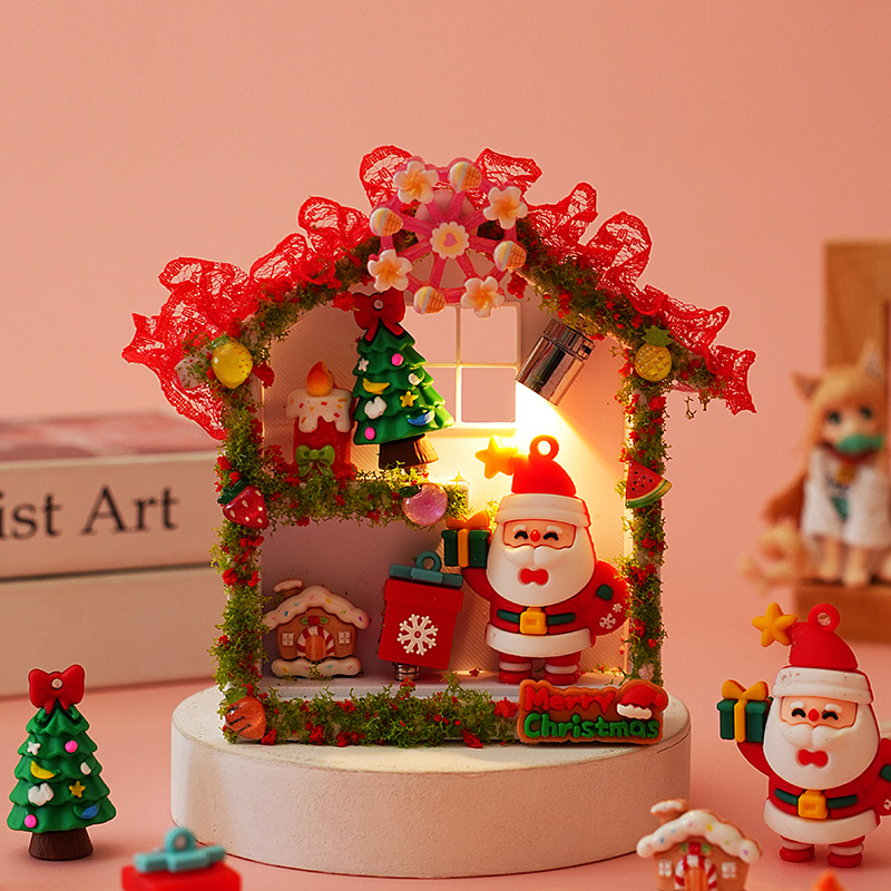 창의적인 수제 Diy 미니어처 장식 발광 작은 책상용 작은 집 장식 미세 경관 장면 이미지 5
