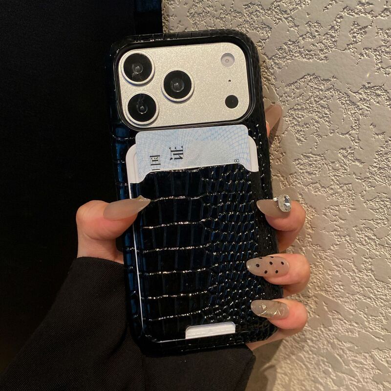 Cross-Border Wholesale Crocodile Pattern Phone Case Suitable for Apple 17Promax, 16Pro Card Holder, 15/14Plus Card Case, 13