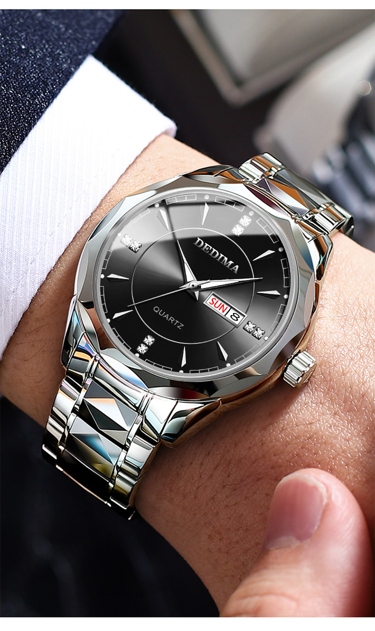 100g Weight Tempered Glass Mirror Material Stainless Steel Strap Material Watch Classification Pointer Display Type Butterfly Double Snap Buckle Style Round Dial Shape Business, Daily Occasion Quartz Movement Color Block Pattern Men's Gender Elegant, Classic Style Style Elegant Classic Style Color Block Butterfly Double Snap Quartz Watch Men's Watches 1
