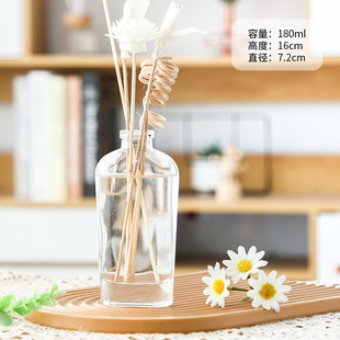Spot Wholesale Household Thickeneded Transparent Glass Ornaments Aromatherapy Bottle Customized Simple Fashionable Refill Bottle Large Capacity