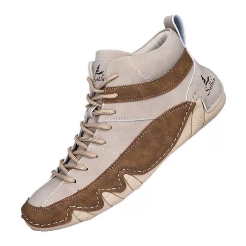 Men's high-top Martin boots—autumn and winter warm men's casual mid-calf boots, boat shoes, octopus-style shoes—trendy.