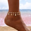 Accessory, retro ethnic ankle bracelet, beach pendant, European style, boho style