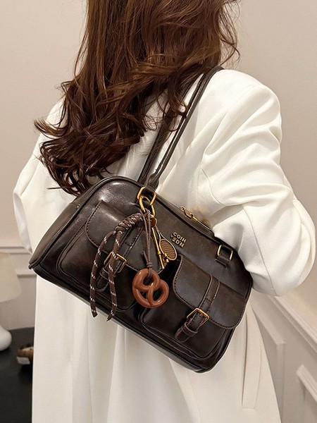 Retro demi-season one-shoulder bag