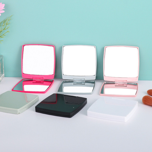 New folding mirror, simple square flip mirror, plastic cosmetic mirror with printable logo, mini mirror, wholesale portable mirror