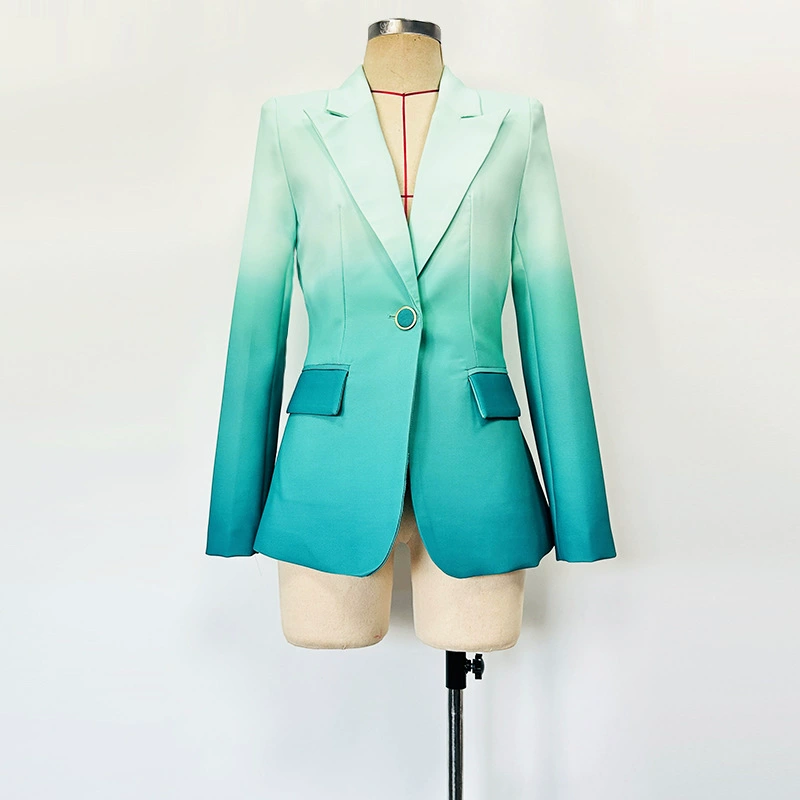 Элитный костюм с градиентным переходом цветов, новинка 2025 года, в европейском и американском стиле, для светских мероприятий, роскошный, элегантный, нишевый дизайн, приталенный пиджак