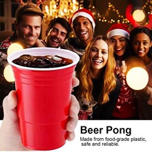 50只红色塑料杯美国beerpong游戏派对杯redsolocups杯子歌节奏杯