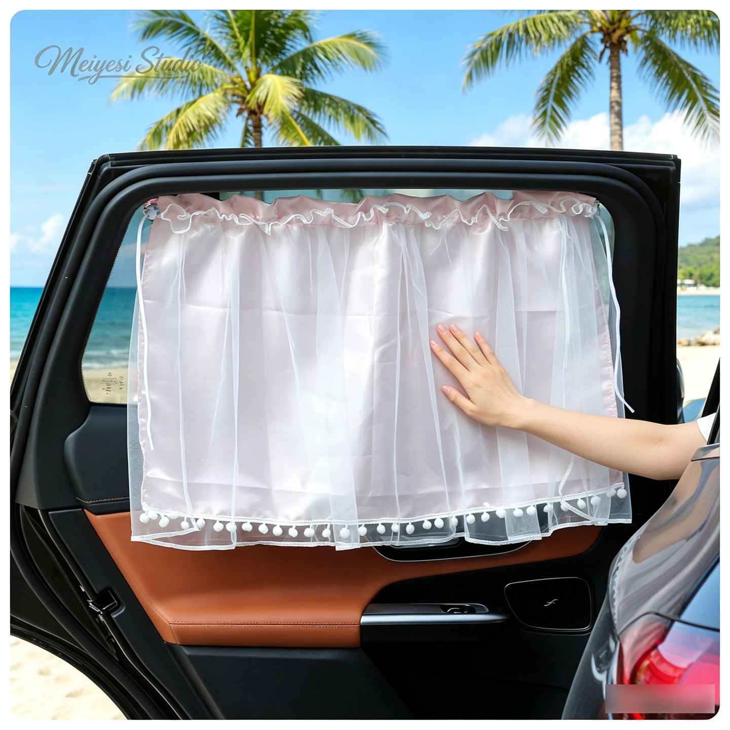 Nuevos productos cortinas de automóviles cortina solar para automóviles de bebé ventana lateral cortina solar tipo ventura cortina solar de cristal satin