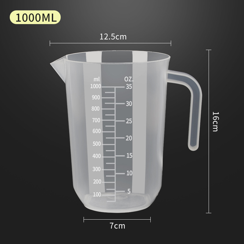 손잡이가없는 1000ml 측정 컵 식품 등급 PP 재료