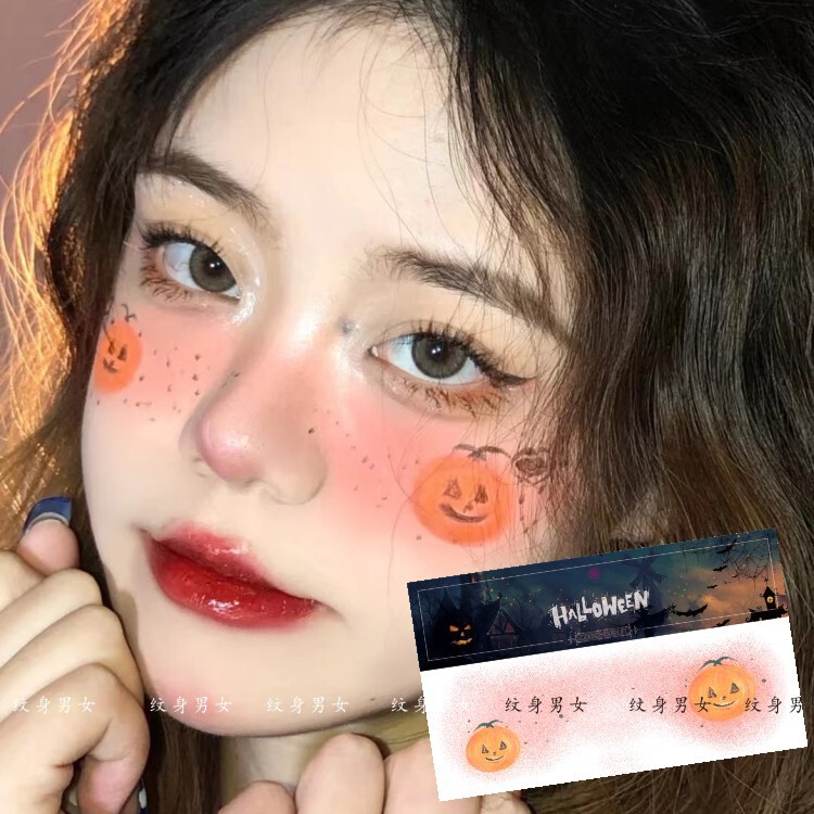 万圣节儿童妆容脸部贴纸 卡通搞怪个性脸部纹身贴纸 派对风贴纸|undefined