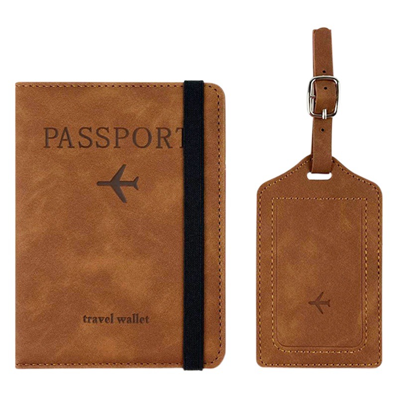 skin-sensitive discoloration pu leather strap passbook case luggage tag suit shielding anti-theft brush rfid passbook bag passbook holder