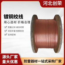定制防雷接地镀铜钢绞线铜包钢绞线紫铜编织多股铜覆钢绞线裸铜线