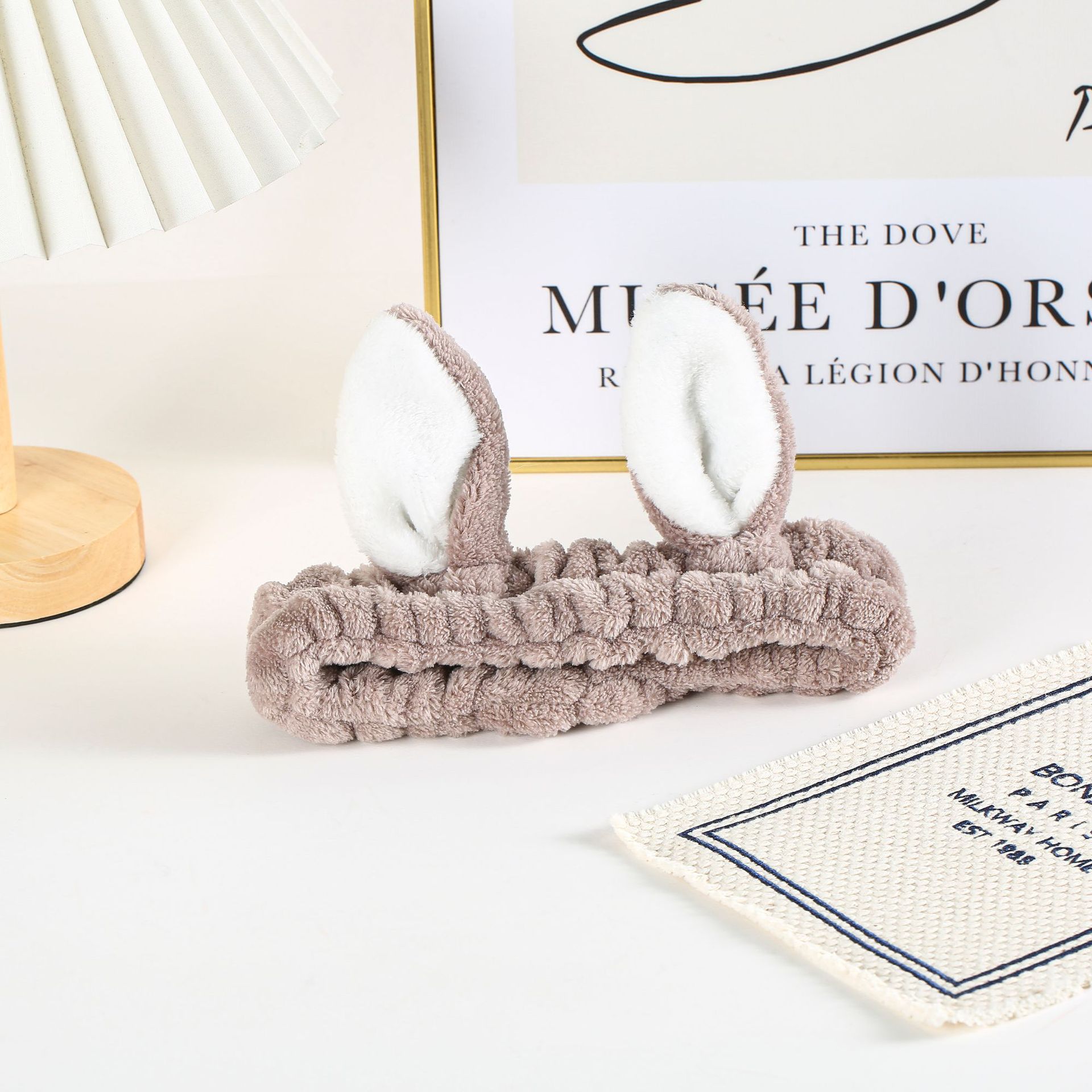 Fascia capelli orecchie coniglio morbida per pulizia viso accessorio_voghion.com