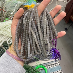Qinghai Hotan Jade smoke this purple old beads 108 beads multi-ring bracelet bracelet 5/6mmdiy factory wholesale