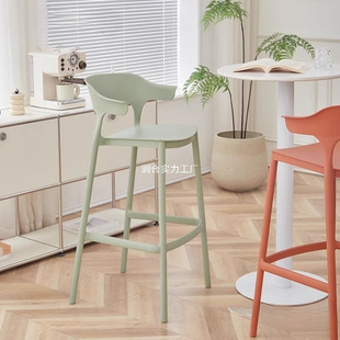 Plastic Bar Chair, Simple Home Backrest High Stool, Light Luxury Bar Chair, Modern Simple Stackable Bar Chair
