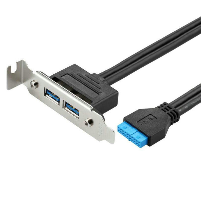 主板20Pin转USB3.0两口挡板线 19针转USB3.0 2口扩展线3.0HUB线