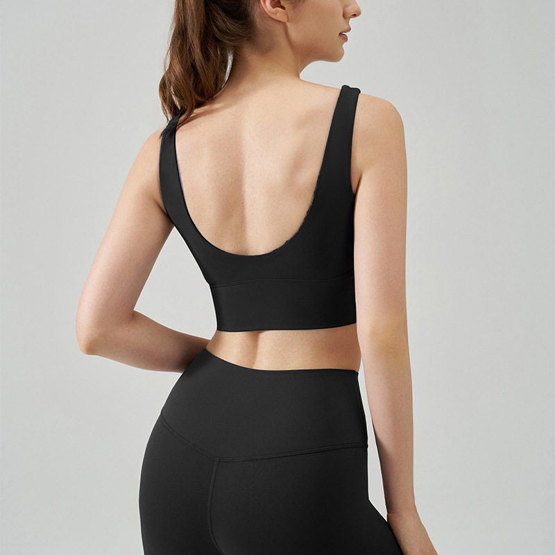 Una pieza de ropa interior deportiva mujer fija cojín de pecho antichoque chaleco de poliestireno de poliestireno profesional para correr sujetador de fitness nuevo