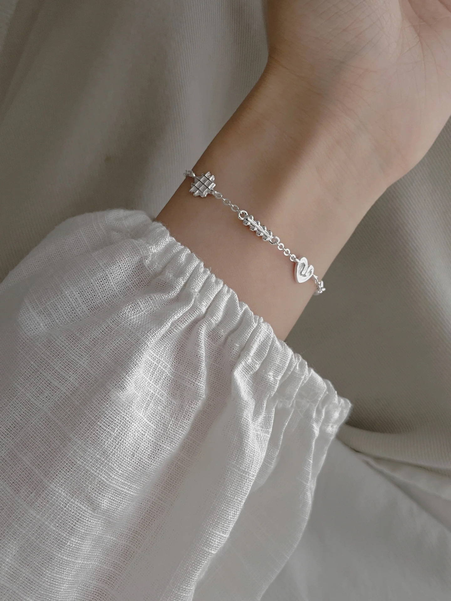 925 sterling silver Chain Material 1 Piece Quantity Holiday, Daily Occasion 925 Sterling Silver Bracelets Sweet