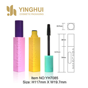 Square Candy-Colored Eyelash Tube, Injection-Molded Round Bottle, Blow-Molded Square, Standard Eyelash Brush, Makeup Packaging Material