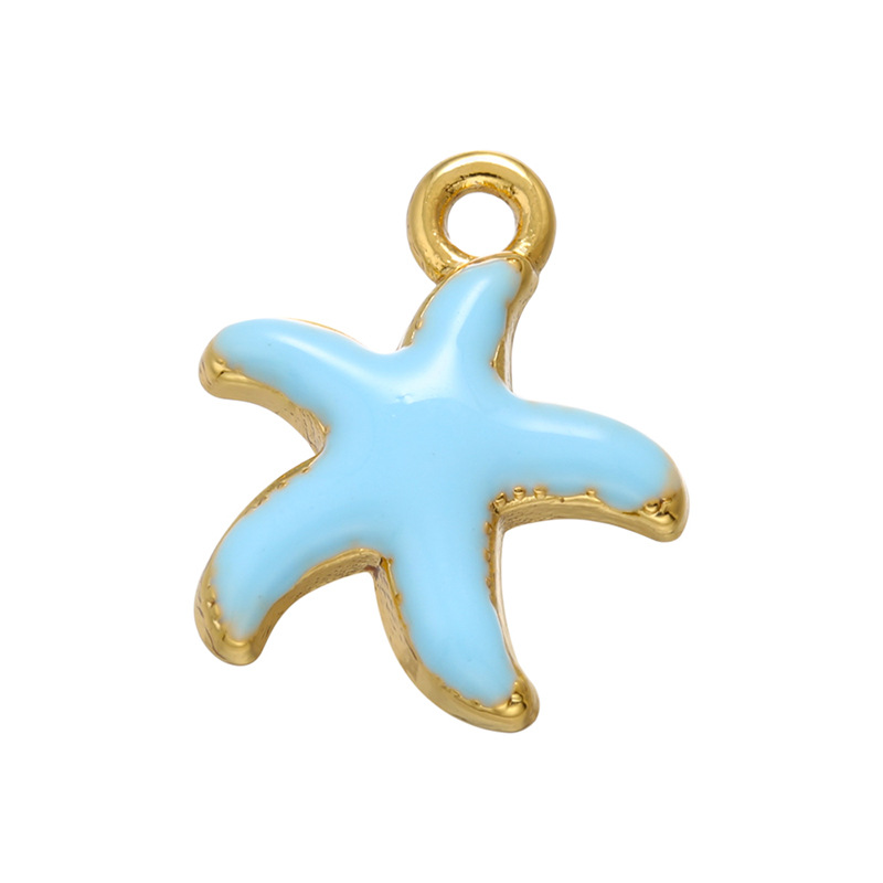 Color Drop Oil Starfish Small Pendant Five-pointed Star Diy Jewelry display picture 4