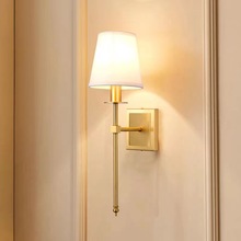美式简约金色壁灯法式客厅墙壁背景装饰灯具卧室床头过道创意走廊