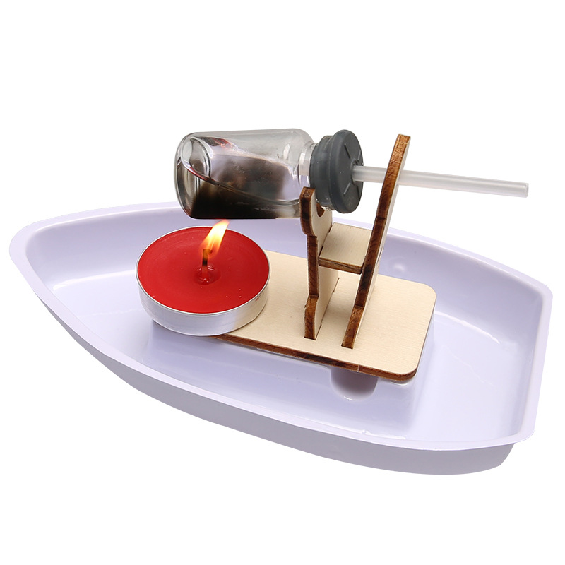 Diversión modelo barco de vapor ciencia experimento enseñanza juguetes estudiantes de primaria y secundaria hecho a mano DIY tecnología pequeño paquete de material de producción