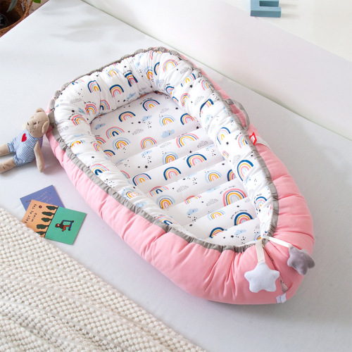 Folding Portable Anti-Pressure Bean Bag Baby Bed Middle Bed Bionic Baby Nest Baby Pillow Travel Baby Bed Cross-border 