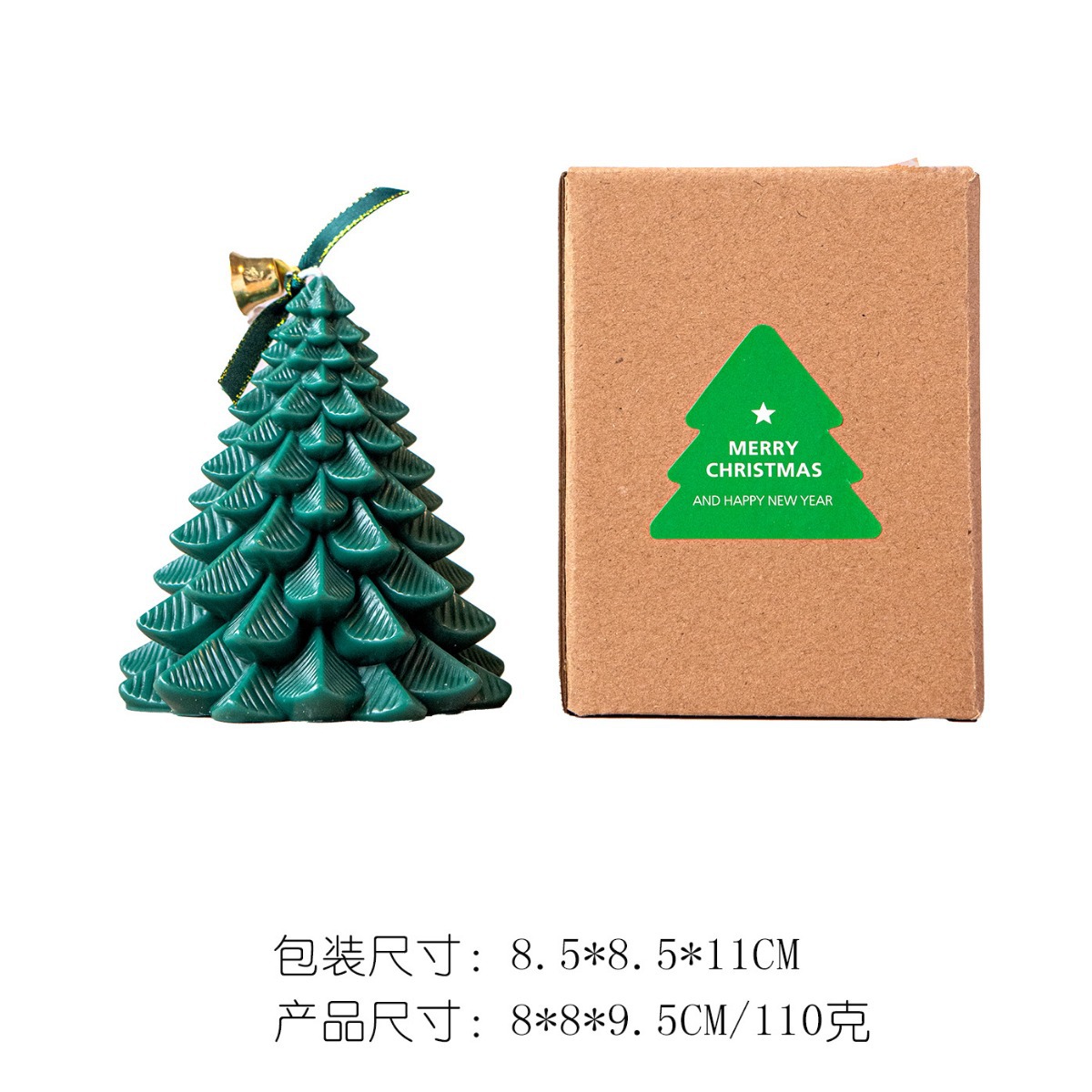 Forma de árbol de Navidad vela aromaterapia rojo blanco verde regalo al por mayor venta caliente regalo de mano decoración hecha a mano libre de humo cera