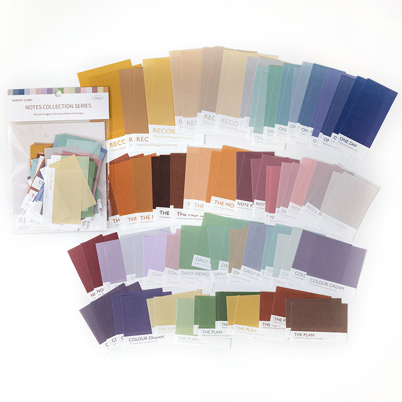 Mo nota paquete de material conjunto de notas serie retro Diario Collage material base de papel 100 piezas en 6 tipos