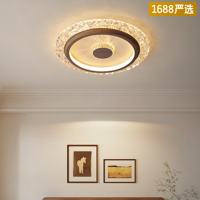 [Selección estricta] lujosa atmósfera sencilla moderna luz de techo inteligente protector de ojos de estilo francés medieval cristal lámpara de habitación principal