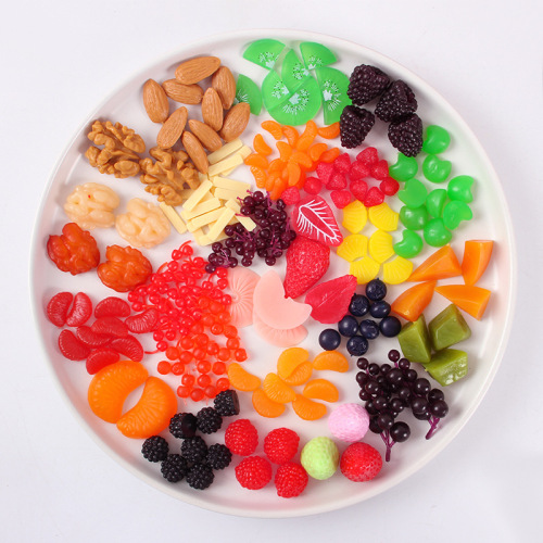 Simulation mini strawberry blueberry cherry grape accessories mini food play DIY handmade dessert cake decoration materials