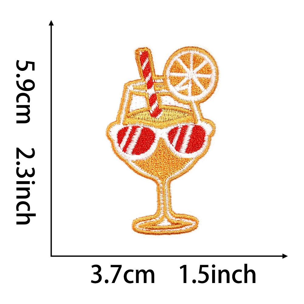 Embroidered Patch Set — Summer Beach & Surf Motifs, Assorted Designs, 6.3×5.1 cm