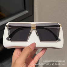 新款个性男生钢皮军工方框太阳镜开车驾驶户外街拍潮流墨镜潮爆款