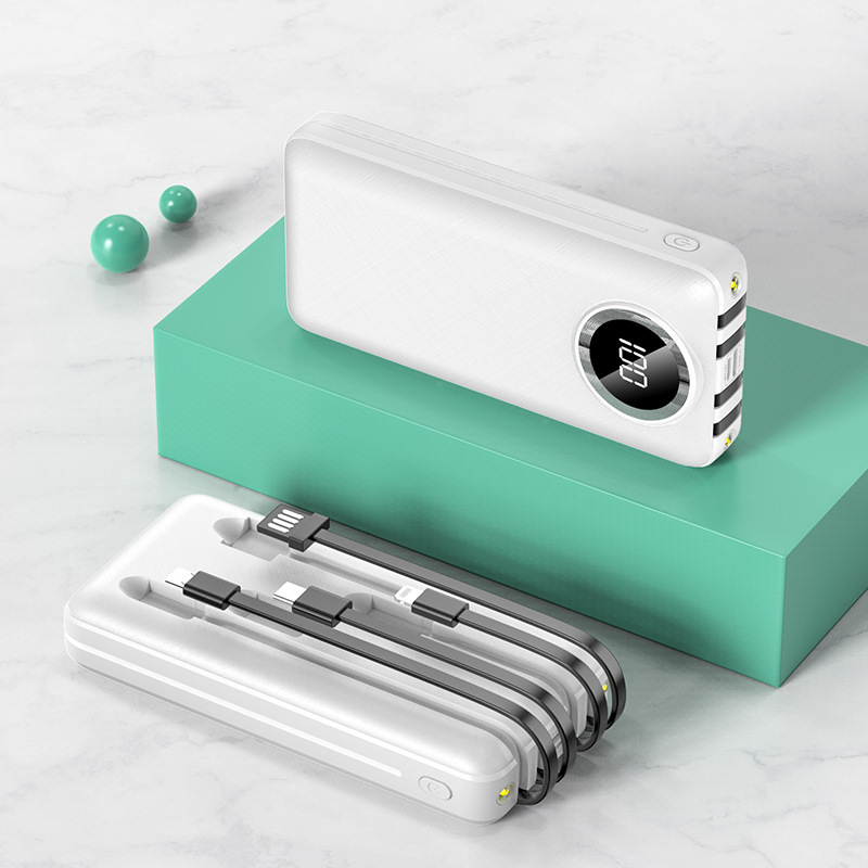 Carga rápida 2w mAh al aire libre de gran capacidad portátil de carga de cuatro líneas de salida de pantalla digital fuente de alimentación móvil en stock