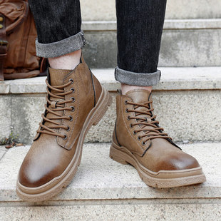 Wholesale martin boots men's winter velvet warm high-top outdoor tooling shoes men's cotton shoes men's snow boots