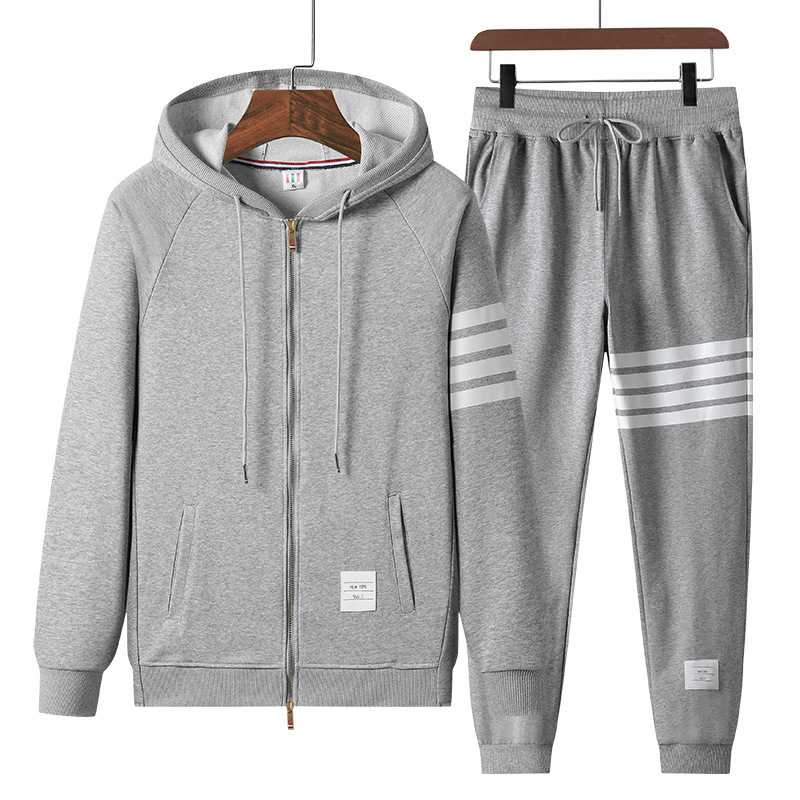 Primavera y otoño transfronterizos trajes de ocio de moda para hombres chaqueta con capuzas pantalones deportivos de comercio exterior marca de moda de dos piezas
